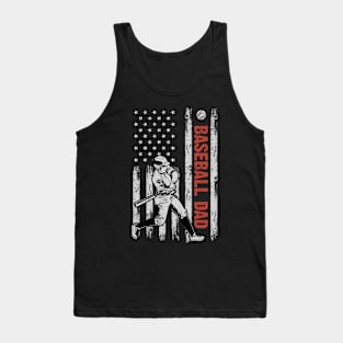 Baseball Dad American Flag Father's Day 4th Of July Gift Tank Top